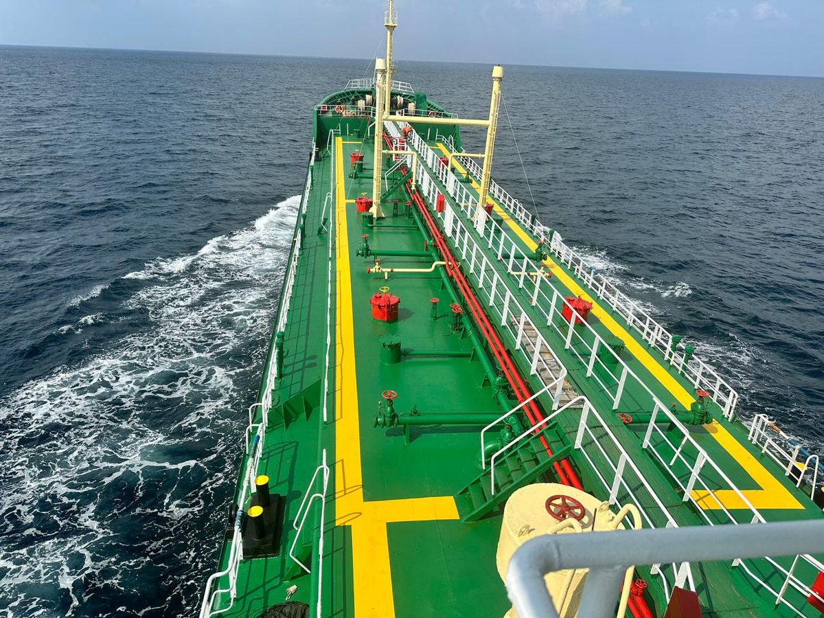 Tanker vessel underway at sea — P.M.O.